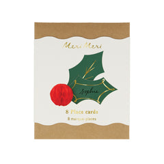 Holly honeycomb place cards