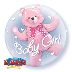 24" DOUBLE BUBBLE BABY PINK BEAR #29488 - EACH