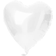 Foil Balloon Heart-shaped White Metallic Matt - 45 cm
