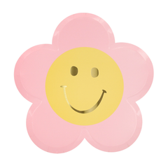 Happy Face Flower Plates (x 8)
