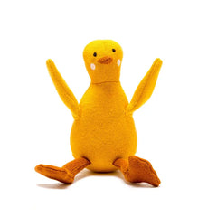 Tactile Knitted Organic Cotton Mustard Duck Plush Toy