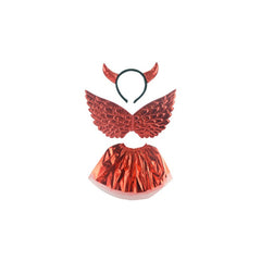 Kit 2 pieces Halloween -Red Devil tutu and wings