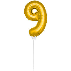 Figure Balloon XS Gold Number 9 - 36 cm