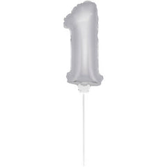 Figure Balloon XS Silver Number 1 - 36cm