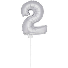 Figure Balloon XS Silver Number 2 - 36cm