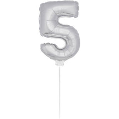 Figure Balloon XS Silver Number 5 - 36cm