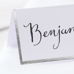 Silver Foiled Wedding Place Cards