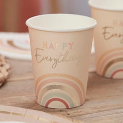 Happy Everything Natural Rainbow Birthday Party Cups
