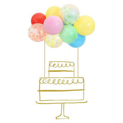 Rainbow balloon cake topper