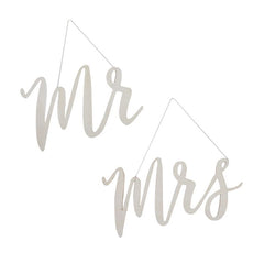 Wooden Mr and Mrs Wedding Chair Signs