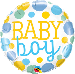 Baby Boy Dots Foil Balloon