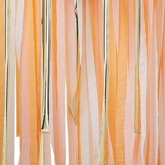 GOLD AND PEACH STREAMER PARTY BACKDROP