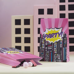 Pink Party Bags - Pop Art Superhero Party