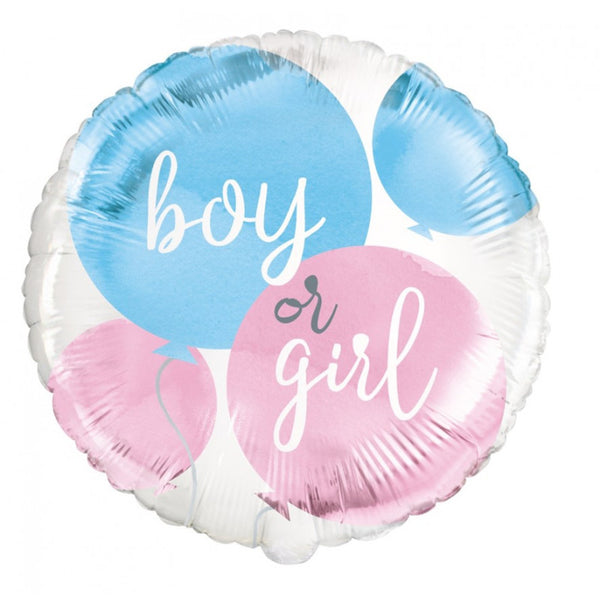 Ballon foil 45 cm BOY or GIRL
