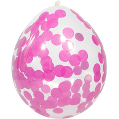 Balloons with pink Confetti 30 cm - 4 pieces