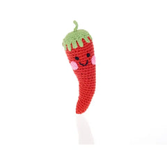 Crochet Toy Handmade Fairtrade Friendly Red Chilli Rattle