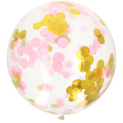 Balloon XL with Confetti Gold/Pink - 61 cm