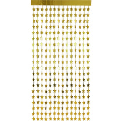 Foil Fringe Door Stars Gold - 2x1 m