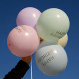 Pastel Happy Birthday Balloons - 5 Pack