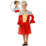 Red Queen Dress with Fur Collar for Girls - Size S 98-116