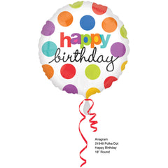 Happy Birthday Colourful Dots Foil Balloon