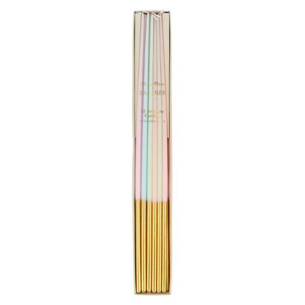 Ladurée gold dipped tall tapered candles