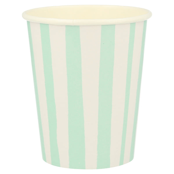 Mint Stripes Cups