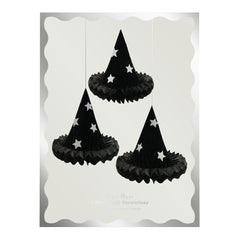 Hanging honeycomb witch hat decorations
