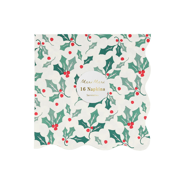 Holly pattern napkins L