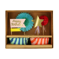 Stripe Party Cupcake Kit (x 24 toppers)