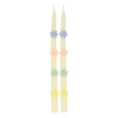 Pastel Flower Taper Candles (x 2)