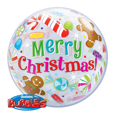 Bubbles Balloon Christmas 'Merry Christmas!' - 56 cm