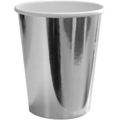 Silver coloured Metallic Cups 250 ml - 8 pieces