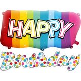Foil balloons 'Happy Birthday' Rainbow Bday - 2 pieces
