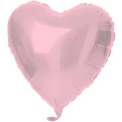 Foil Balloon Heart-shaped Pastel Pink Metallic Matt - 45 cm