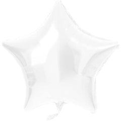 Foil Balloon Star-shaped White Metallic Matt - 48 cm