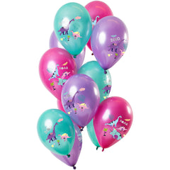 Balloons Dinosaur Purple Metallic 33cm - 12 pieces