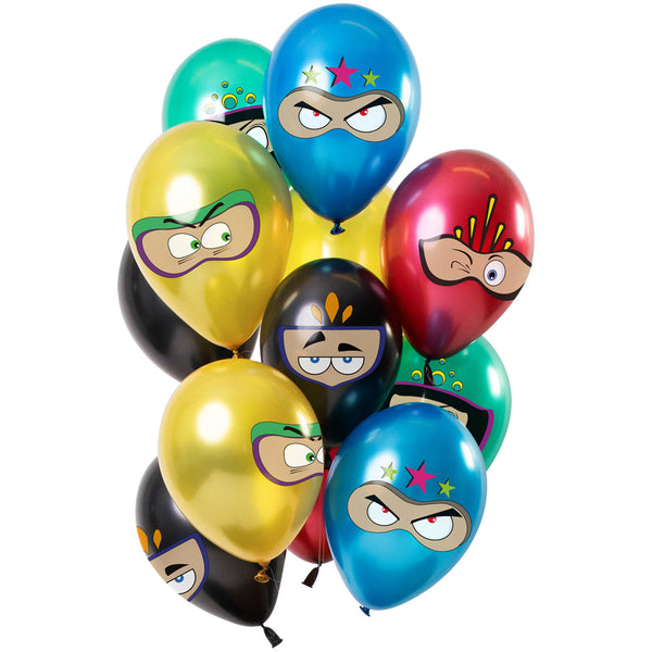 Balloons Superheroes Multi Colors Metallic 33cm - 12 pieces