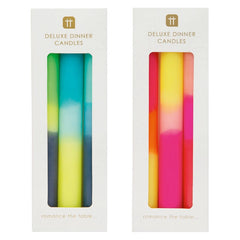 3 Tone Coloured Dinner Candles - Starter Set - pack of 3 candles