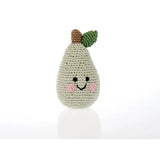 Crochet Toy Handmade Fairtrade Friendly Pear Rattle - Teal