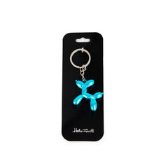 Blue Metallic Puppy Keychain Hf