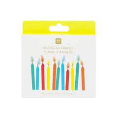 Coloured Flame Birthday Candles - 12 Pack