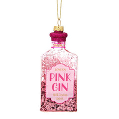 Christmas Cheer Pink Gin Shaped Bauble - SASS & BELLE