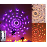 Toile LED 1m + 1 araignée 34 cm lumières changeantes