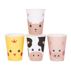 8 farm animals cups