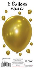 6 Ballons latex gold 30 cm