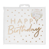 Gold Foiled Happy Birthday Paper Napkins