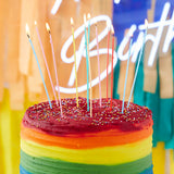 Tall Multi-Coloured Birthday Cake Candles