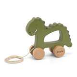 Wooden pull along toy - Mr. Dino