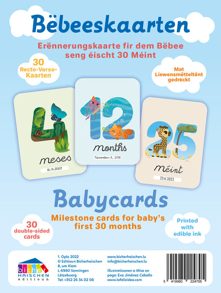Milestones Babycards -  Bicher Haischen Editioun